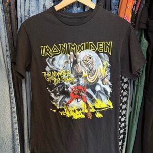 Iron Maiden Band Tee The Number of the Beast Black Graphic T-Shirt Small